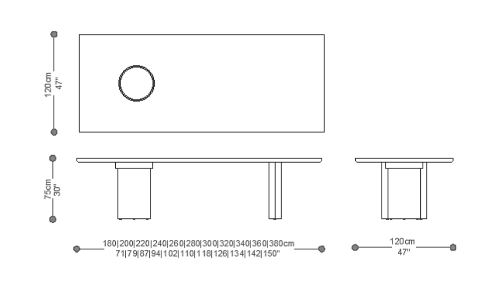 Image of the main dimensions of the product
